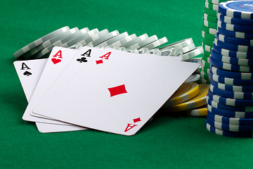 Image showing 4 aces