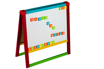 Image showing Whiteboard with letter and numbers