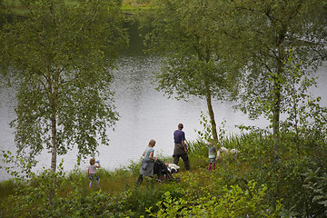 Image showing Happy family walk