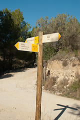 Image showing Hiking signpost