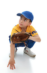 Image showing Little boy in baseball T-ball gear