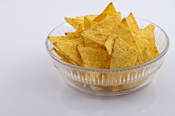 Image showing Nachos in glass bowl