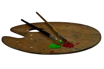 Image showing Brushes on palette