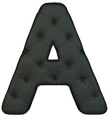 Image showing Luxury black leather font A letter 