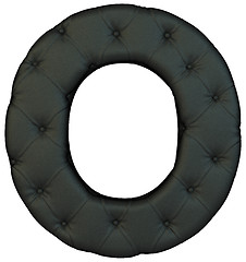 Image showing Luxury black leather font O letter