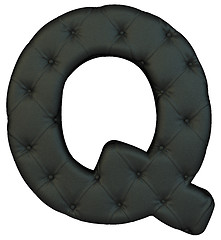 Image showing Luxury black leather font Q letter