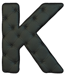 Image showing Luxury black leather font K letter