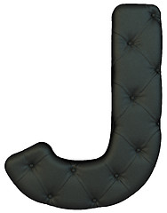 Image showing Luxury black leather font J letter