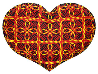 Image showing Red heart inlaid with diamonds