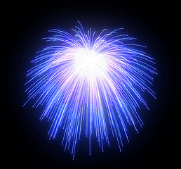 Image showing Celebration: blue festive fireworks