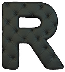 Image showing Luxury black leather font R letter