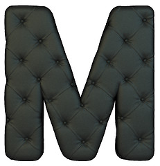 Image showing Luxury black leather font M letter