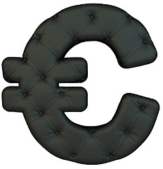 Image showing Luxury black leather font Euro symbol 