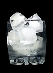 Image showing Refreshment: Glass with ice cubes 