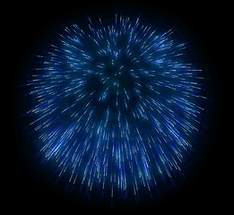 Image showing Blue festive fireworks at night 