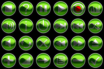 Image showing Round green Control panel buttons