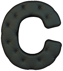 Image showing Luxury black leather font C letter