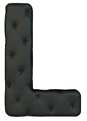 Image showing Luxury black leather font L letter