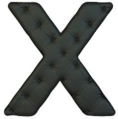 Image showing Luxury black leather font X letter