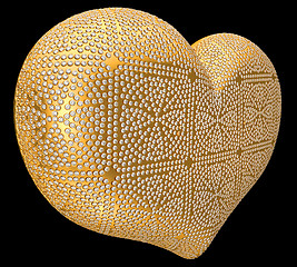 Image showing Golden heart inlaid with diamonds