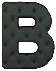 Image showing Luxury black leather font B letter 