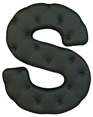 Image showing Luxury black leather font S letter