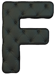 Image showing Luxury black leather font F letter