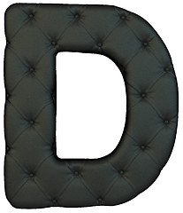 Image showing Luxury black leather font D letter 