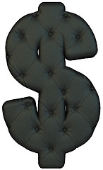 Image showing Luxury black leather font US dollar symbol 