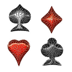 Image showing Card suits incrusted with diamonds