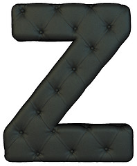 Image showing Luxury black leather font Z letter