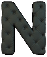 Image showing Luxury black leather font N letter