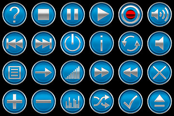 Image showing Pressed blue Control panel buttons 