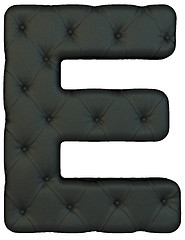 Image showing Luxury black leather font E letter