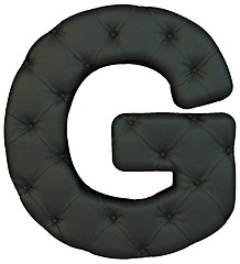 Image showing Luxury black leather font G letter