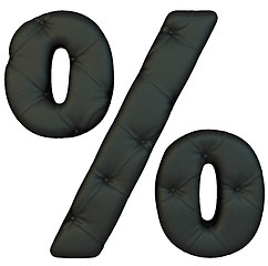 Image showing Luxury black leather font percent symbol 