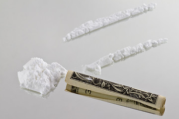 Image showing Cocaine on mirror