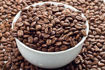 Image showing Coffee beans in bowl