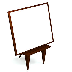 Image showing 3d wooden easel with blank canvas