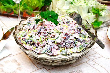 Image showing Bowl with a salad made from bean