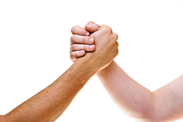 Image showing Two coupled hands