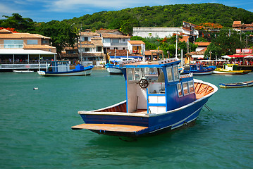 Image showing Boats over the sea in Buzios,Rio de janeiro, Brazil