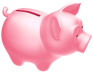 Image showing Wealth: Pink piggy bank isolated