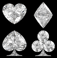 Image showing Diamond shaped Card Suits over black