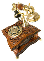 Image showing Communication Old-fashioned telephone isolated