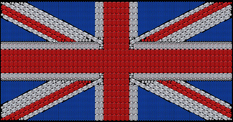 Image showing Great Britain Flag Union Jack assembled of diamonds