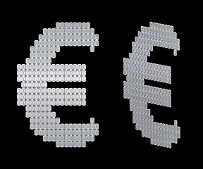 Image showing Euro symbol assembled of diamonds