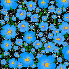 Image showing Blue floral background