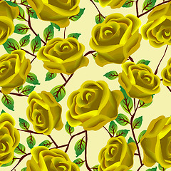 Image showing Yellow roses pattern