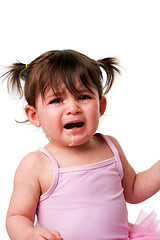 Image showing Cranky sad crying  baby toddler face